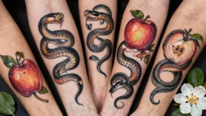 15 Snake Apple Tattoos Ideas with Symbolic Meaning
