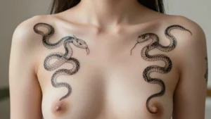 16 Elegant Snake Tattoos for Women Chest Ideas