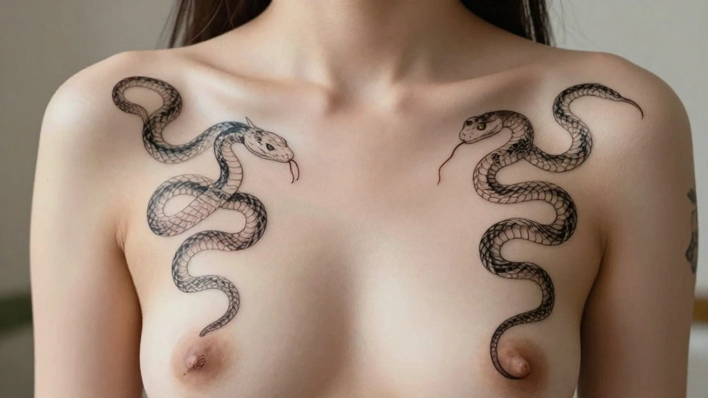 16 Elegant Snake Tattoos for Women Chest Ideas