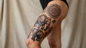16 Elephant Thigh Tattoos Women Ideas (Grace & Strength)