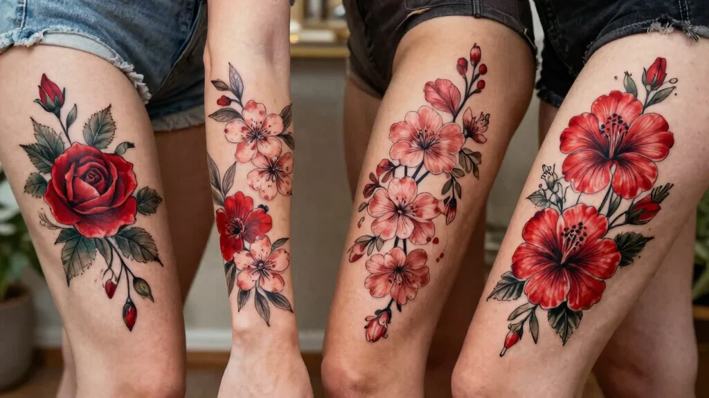 17 Red Thigh Tattoos Women Ideas (Bold & Eye-Catching)