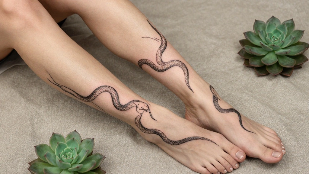 17 Snake Leg Tattoos Women Design Ideas