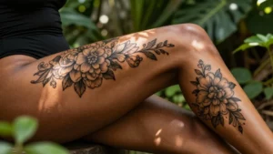 18 Beautiful Thigh Tattoos Women Black Ideas That Stand Out