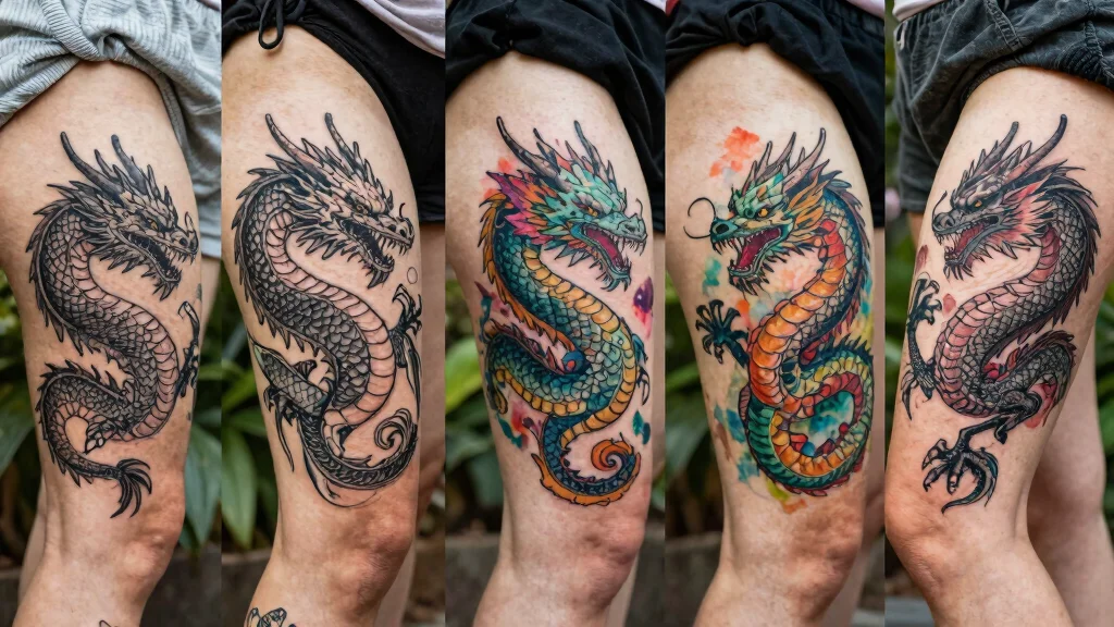 18 Dragon Thigh Tattoos Women Ideas (Powerful & Fierce)