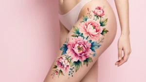 20 Floral Thigh Tattoos Women Ideas (Elegant & Feminine)