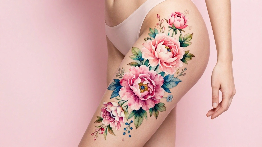 20 Floral Thigh Tattoos Women Ideas (Elegant & Feminine)