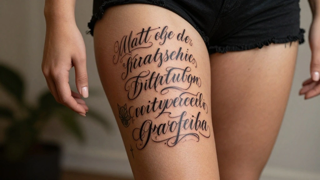 10 Script Thigh Tattoos With Beautiful Lettering Ideas