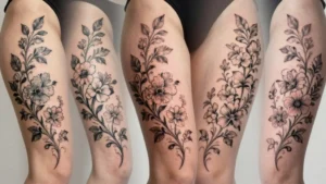10 Vine Thigh Tattoos With Flowing Feminine Detail