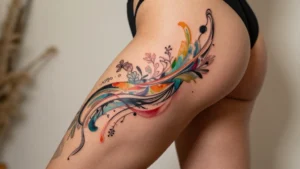 11 Abstract Thigh Tattoos With Artistic Edge