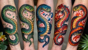 11 Color Snake Tattoos That Feel Vibrant and Unique