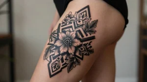 12 Blackwork Thigh Tattoos With Striking Contrast