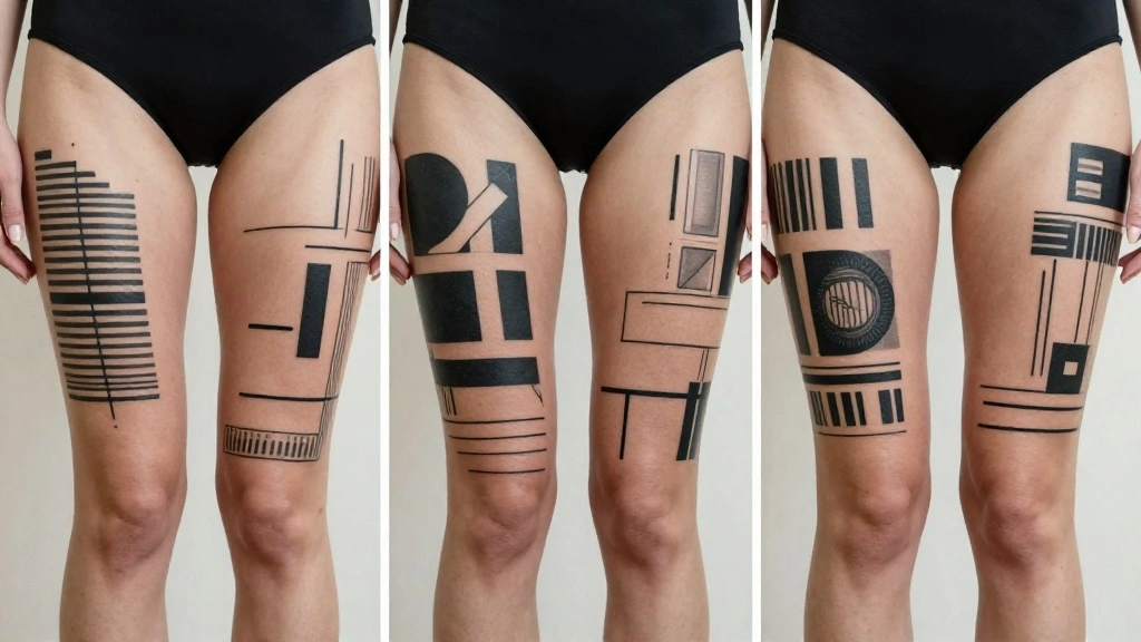 12 Geometric Thigh Tattoos With Clean Modern Style
