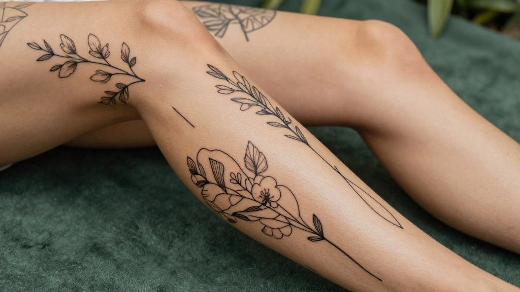 12 Line Art Thigh Tattoos With Minimalist Beauty