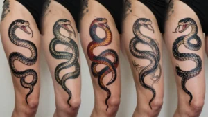 12 Snake Thigh Tattoos With Fierce and Elegant Energy