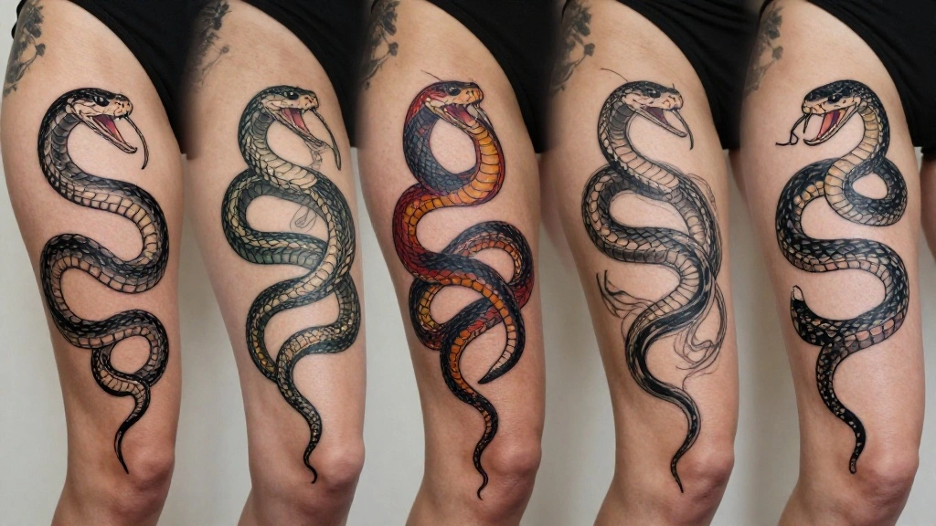 12 Snake Thigh Tattoos With Fierce and Elegant Energy