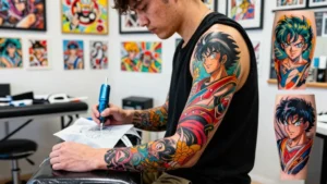 8 Epic Anime Sleeve Tattoos for Men Detailed Colorful and Fan Approved