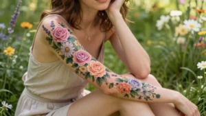 8 Gorgeous Floral Sleeve Tattoos for Women Soft Feminine and Breathtaking