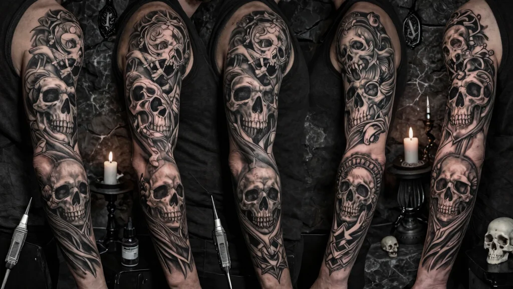 9 Bold Skull Sleeve Tattoos: Dark, Artistic, and Deeply Expressive