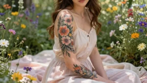 9 Gorgeous Upper Arm Half Sleeve Tattoos for Women: Meaningful and Feminine